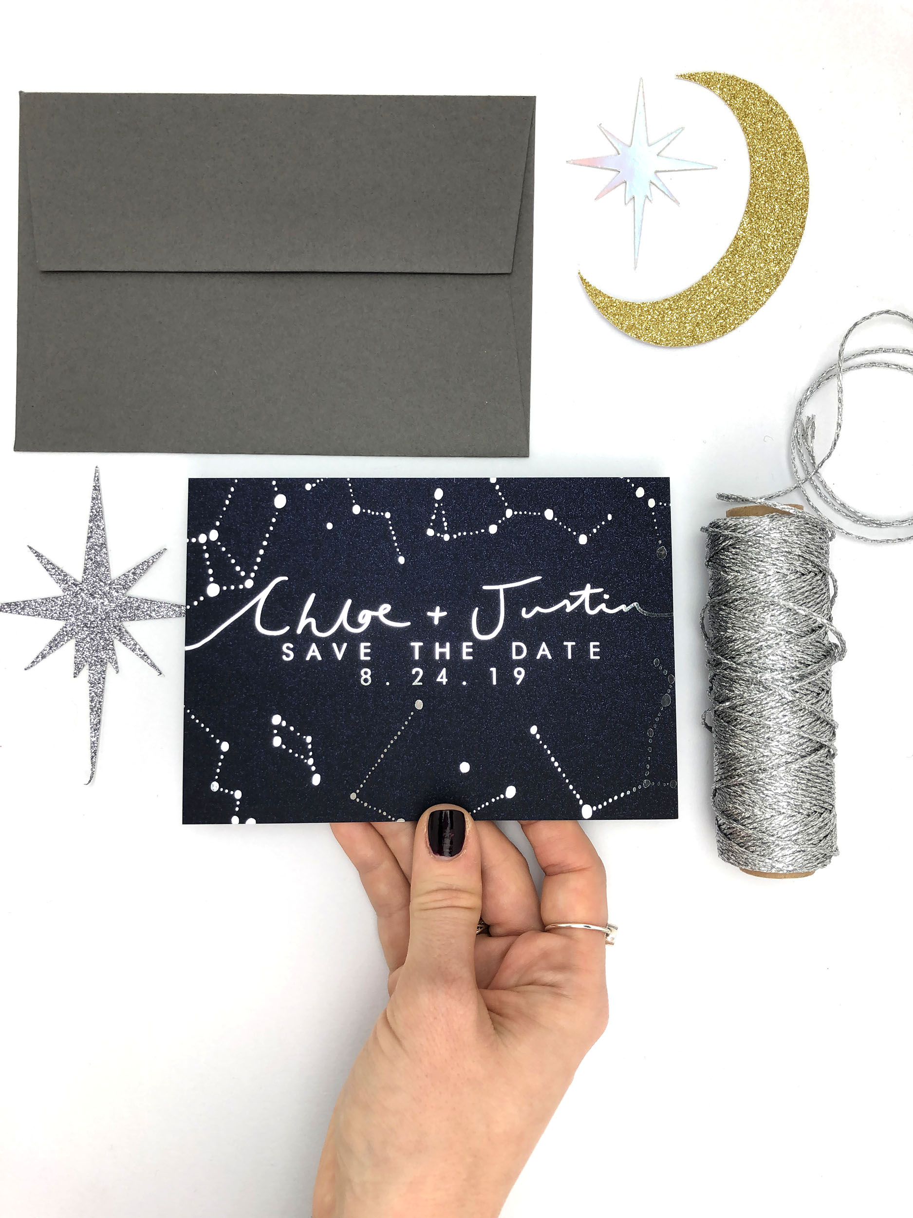 celestial wedding save the date