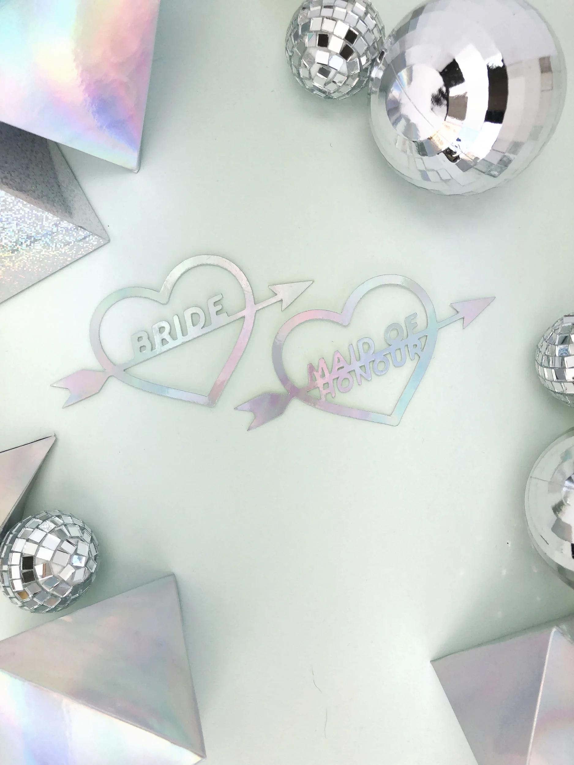 iridescent birthday place cards