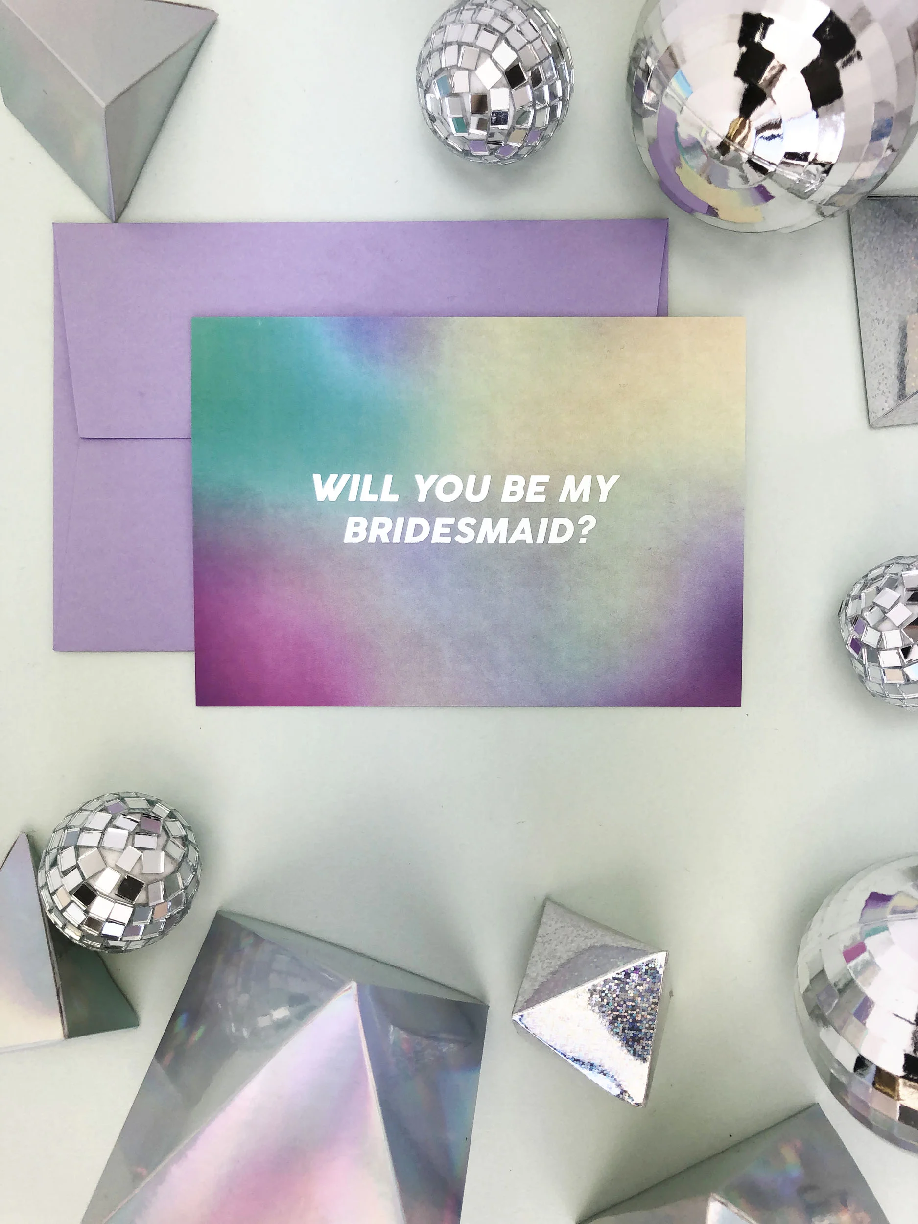 rainbow bridesmaids proposal cards