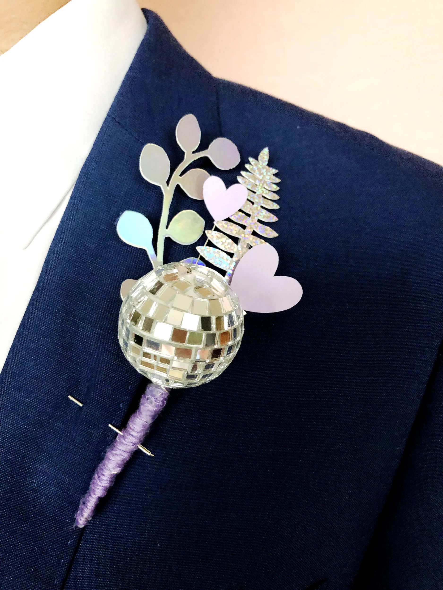 holographic paper buttonhole