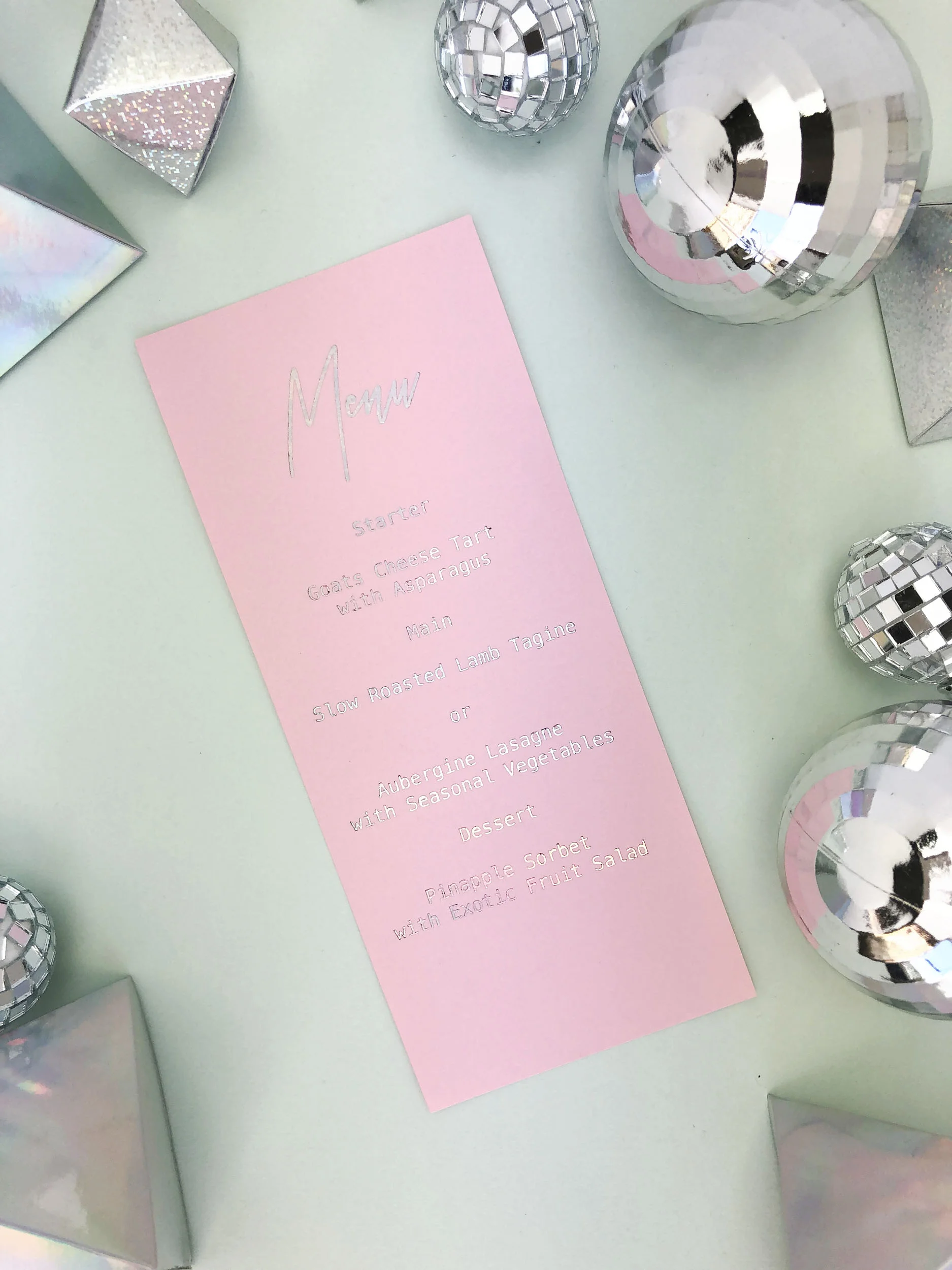 wedding menu card