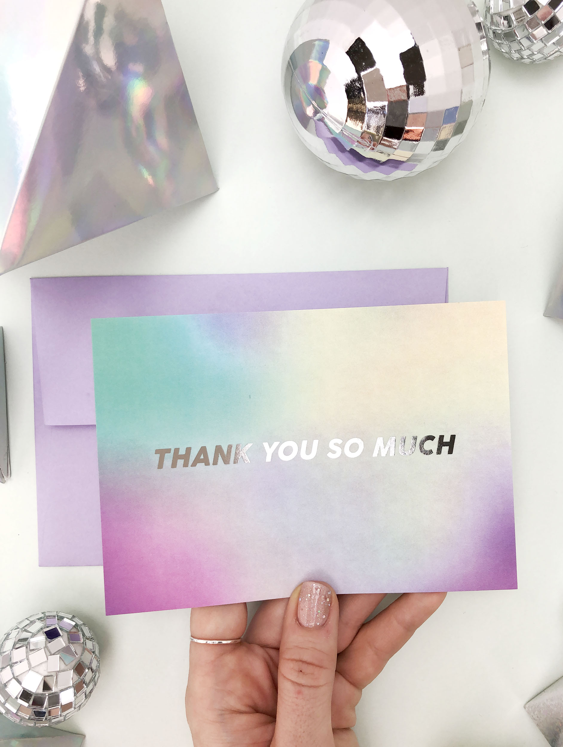 Holographic Thank You Cards