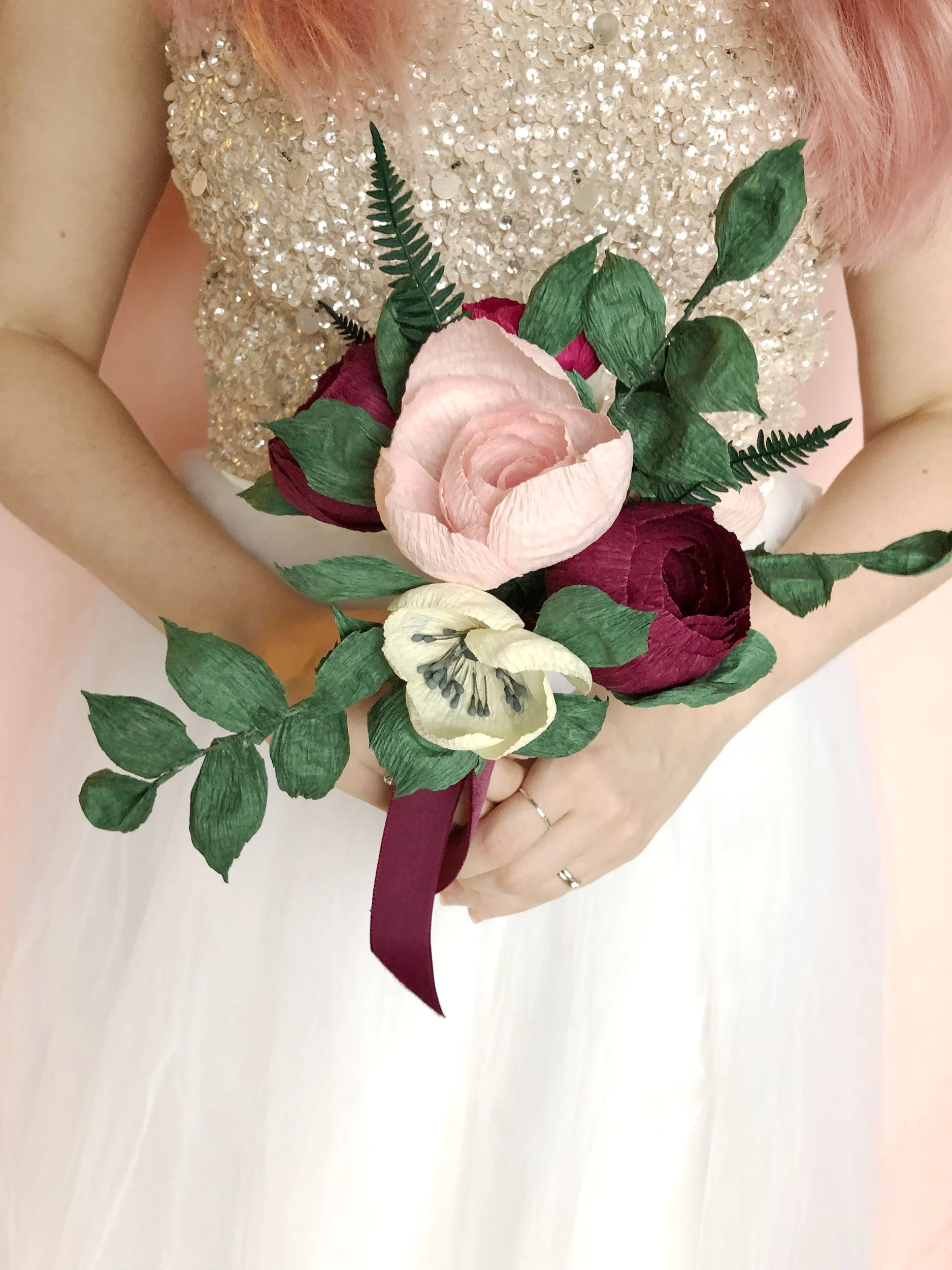 papercraft bridesmaids flowers