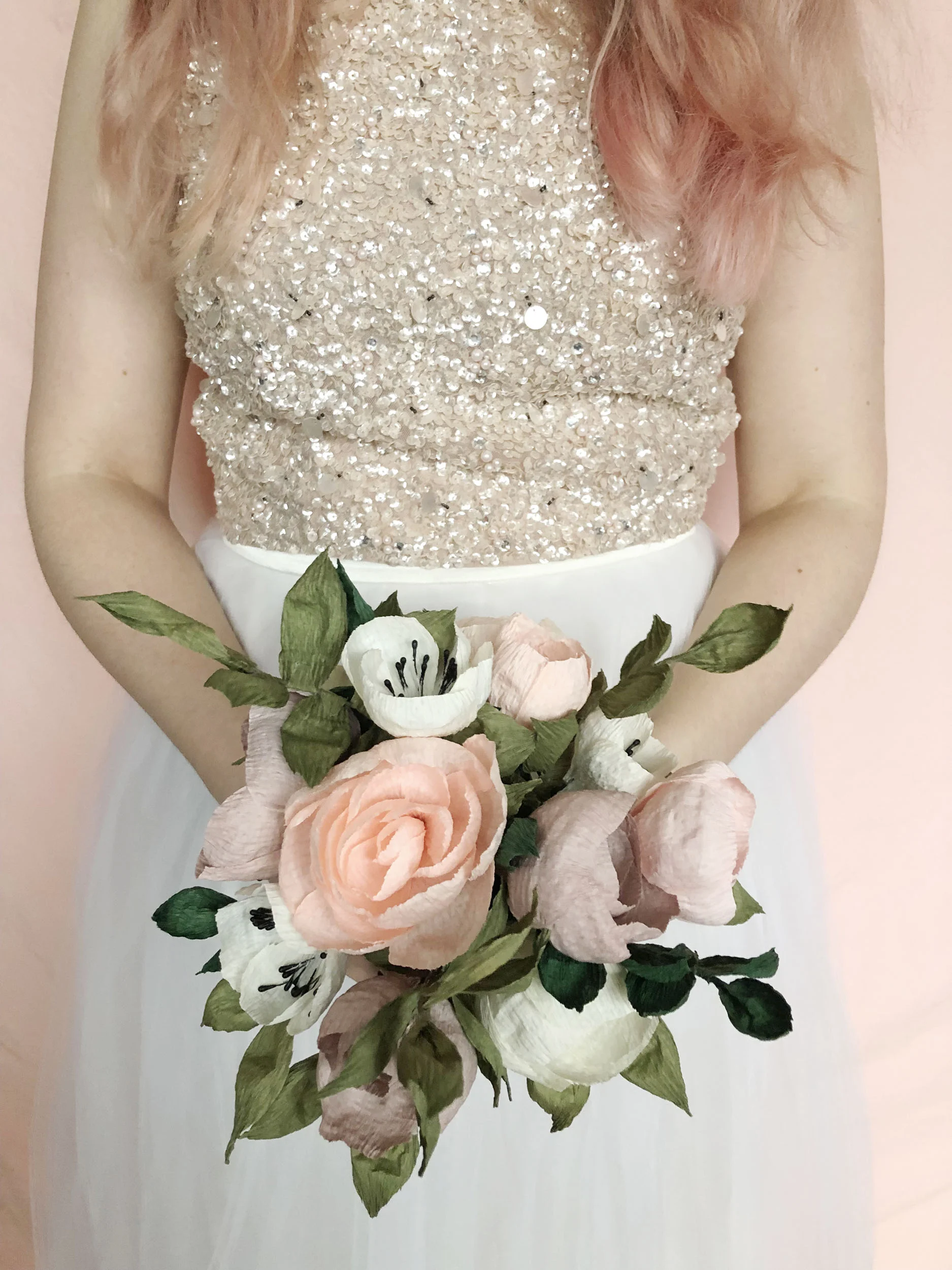 rustic paper wedding flowers