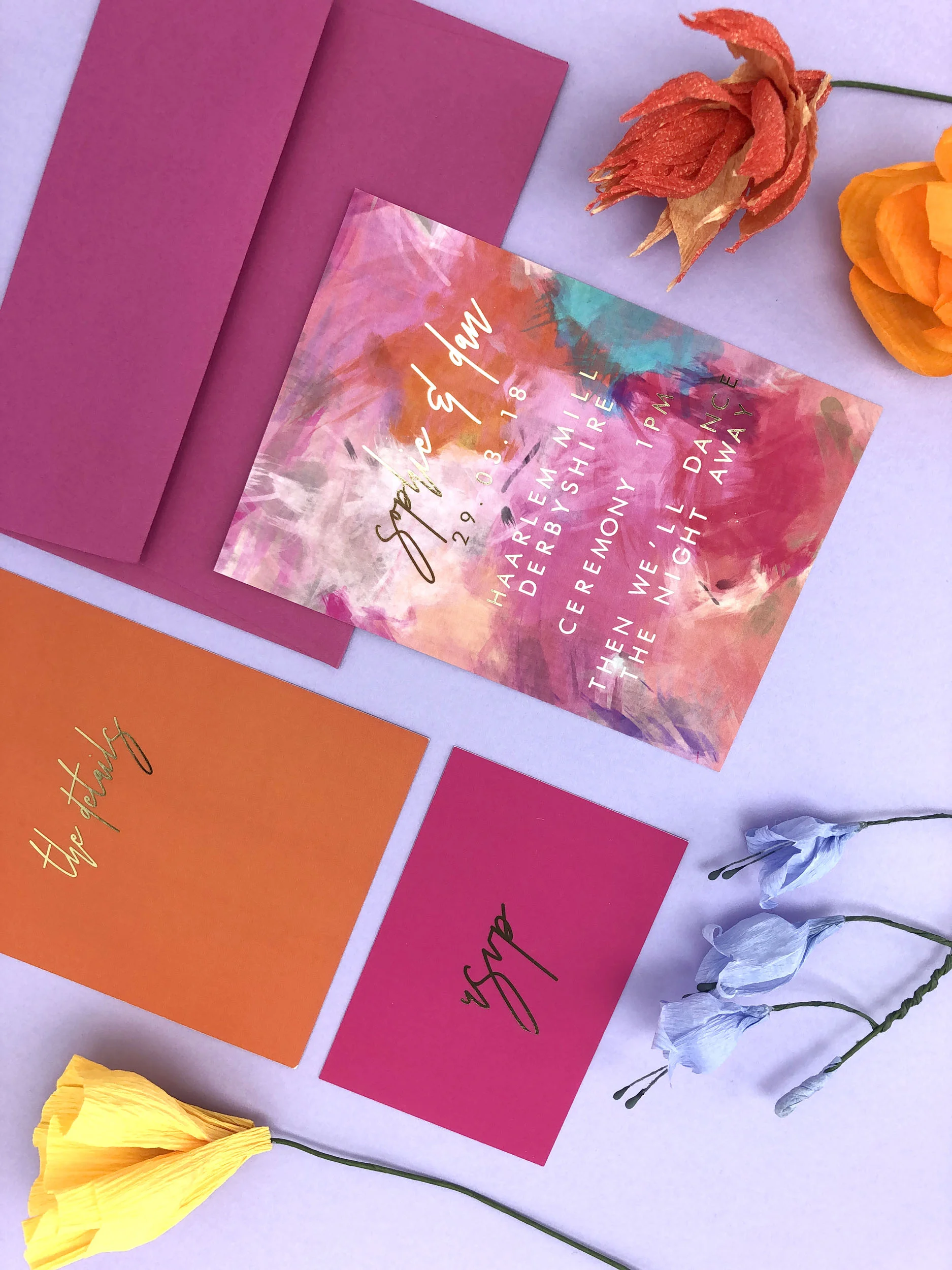 watercolour wedding invite