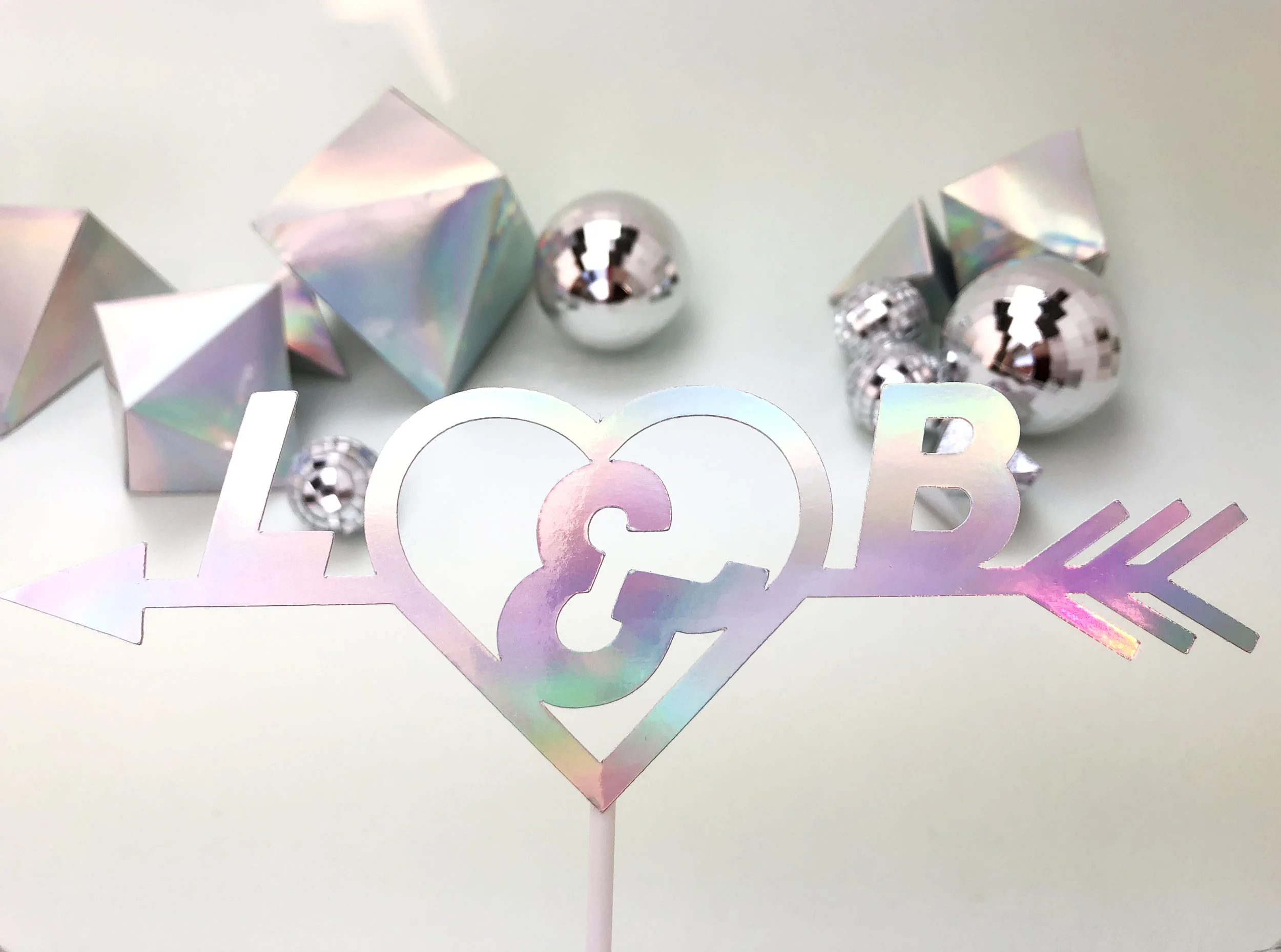 arrow heart cake topper