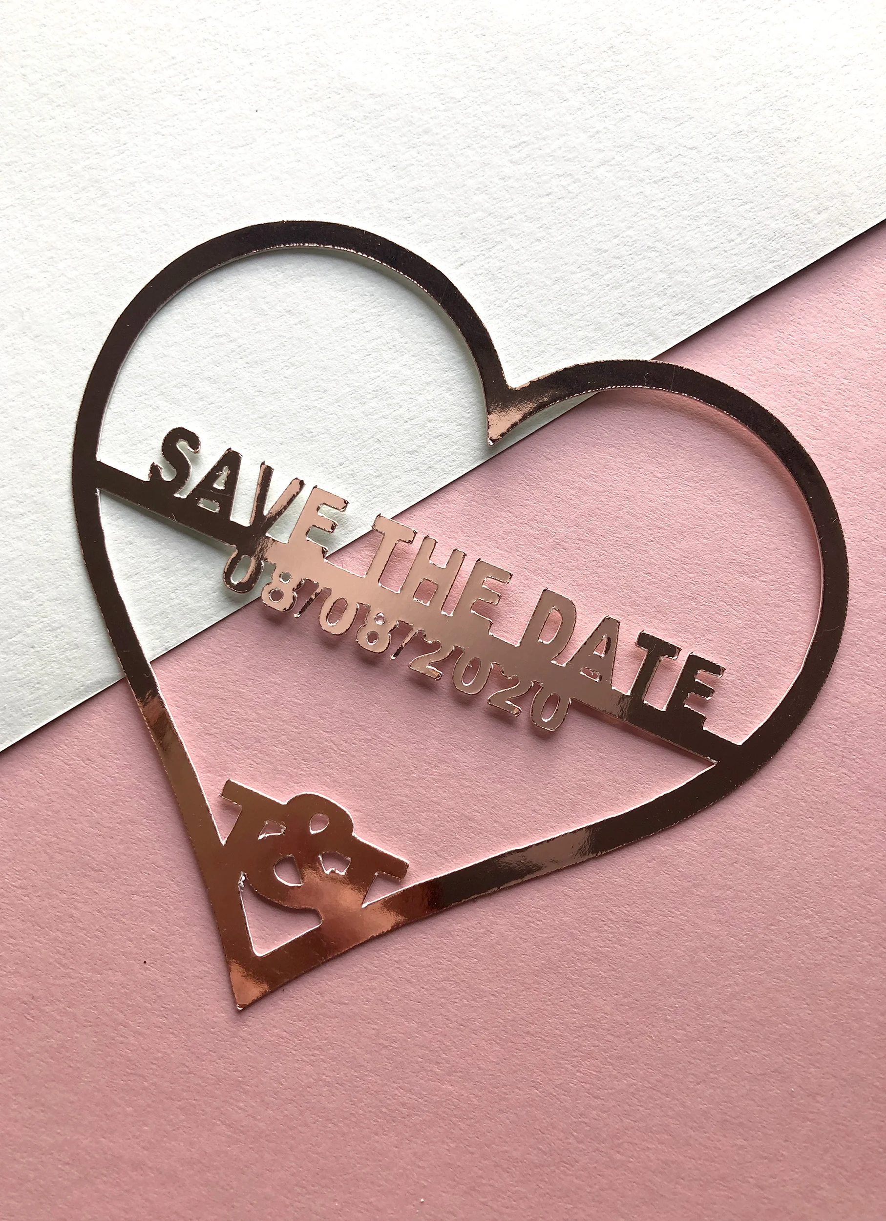 rose gold wedding save the date