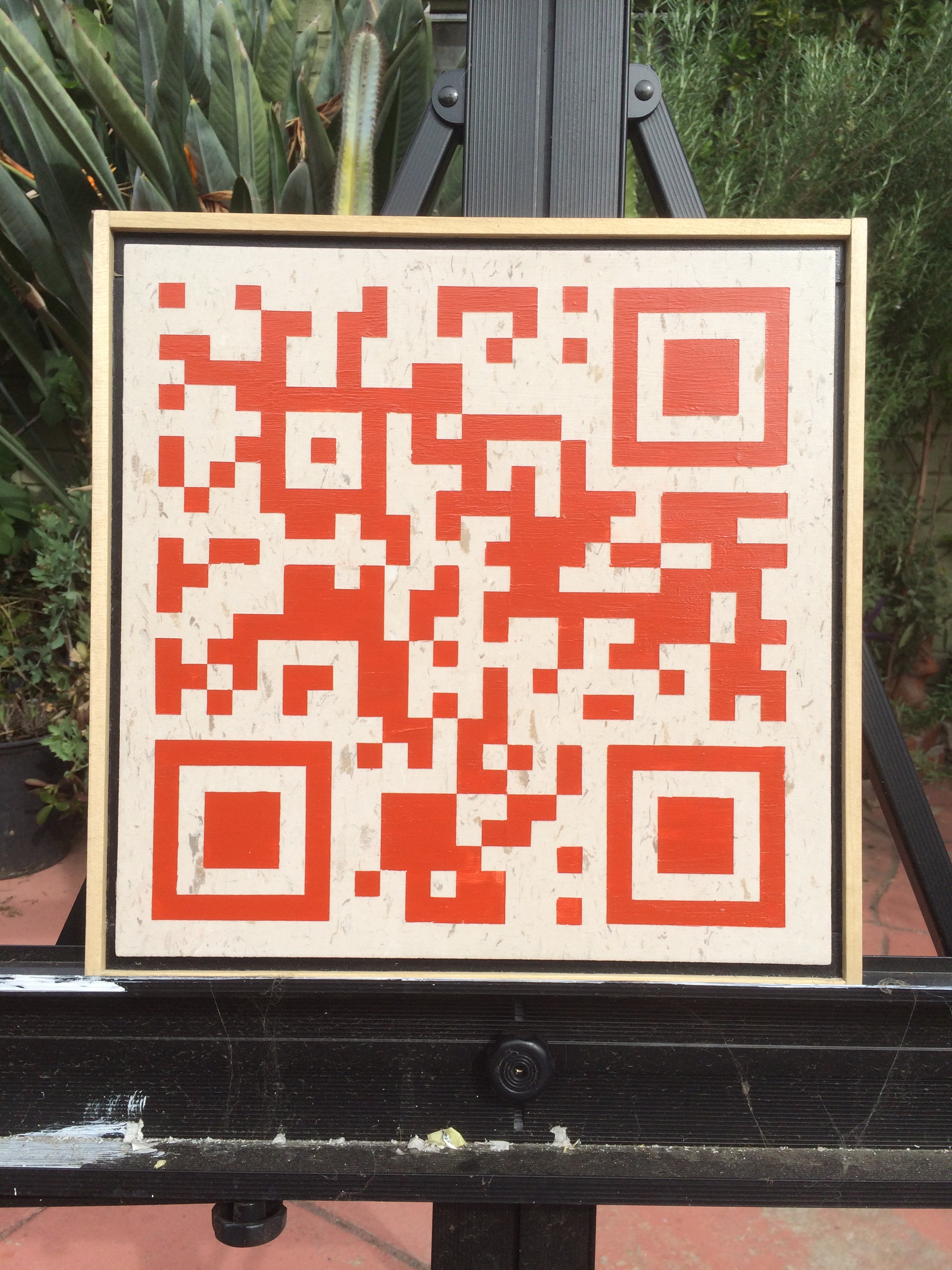 QR code that connects to images captured by the SDO detector AIA 304. (photo credit: John Robert Taylor)