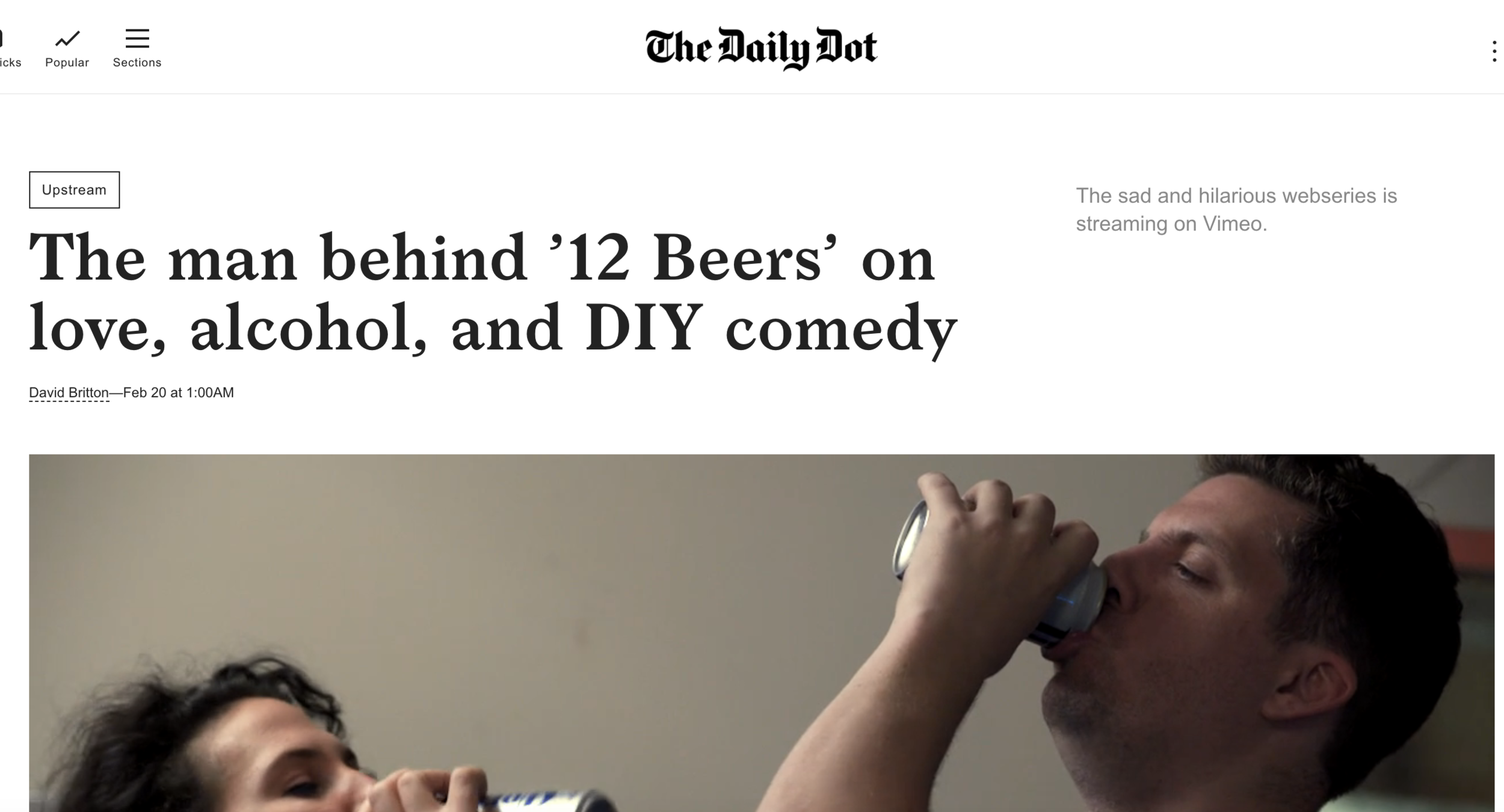 The Daily Dot - The man behind ’12 Beers’ on love, alcohol, and DIY comedy