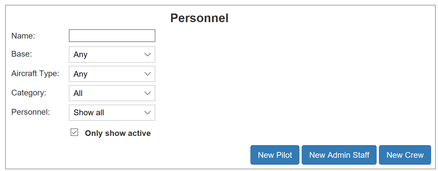 Personnel Flight Duty Tracker