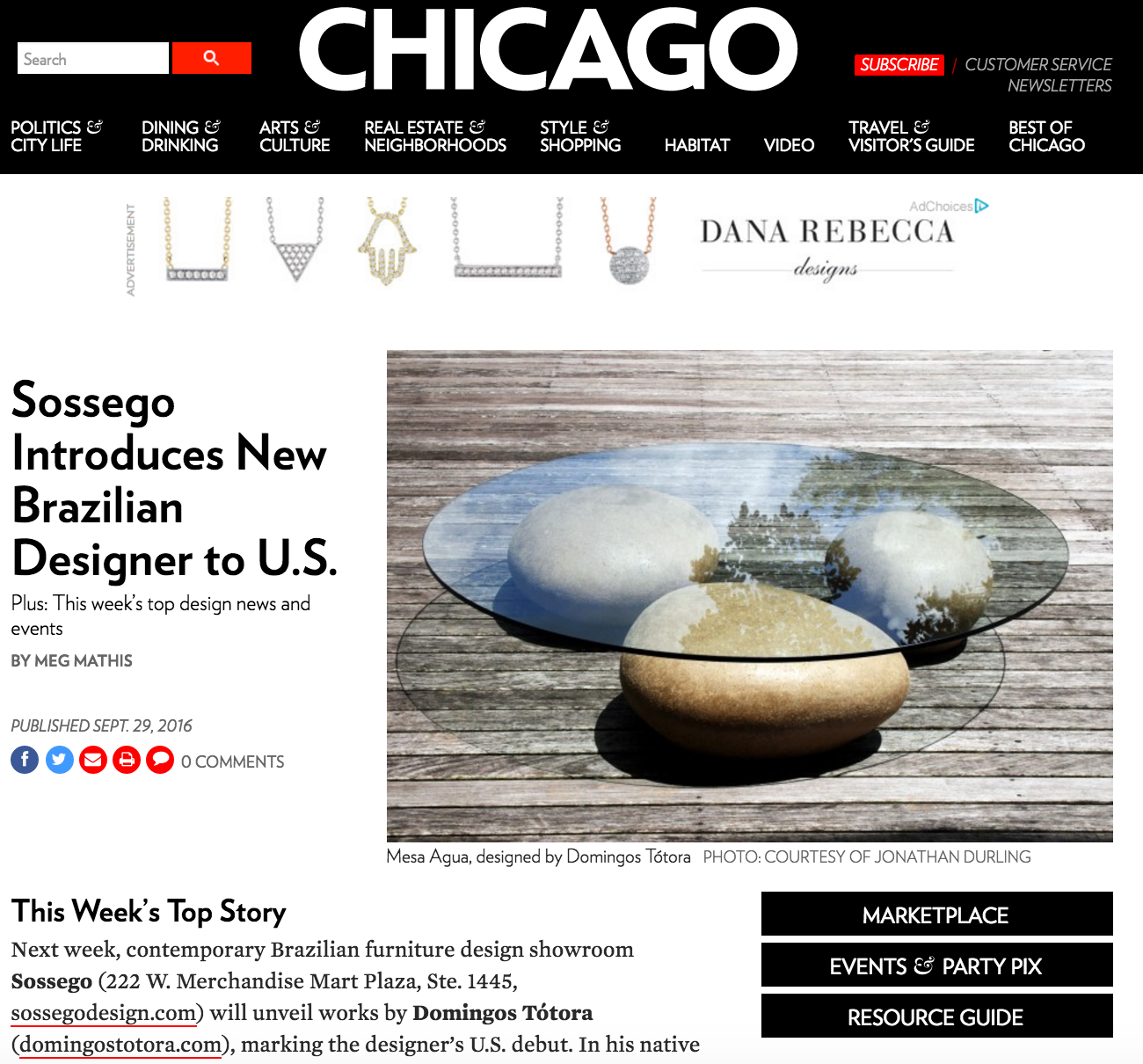 Sossego on Chicagomag.com