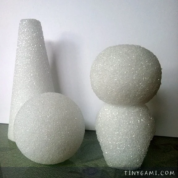 Hand-carved styrofoam base