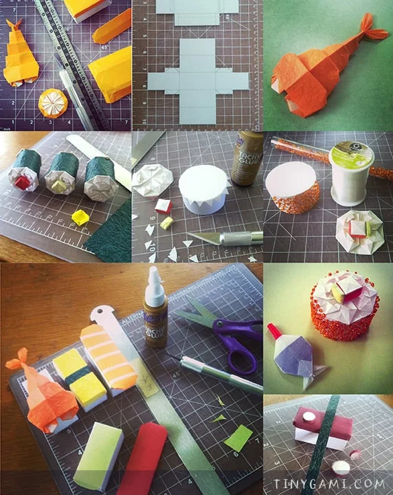 The fun part! Designing paper sushi