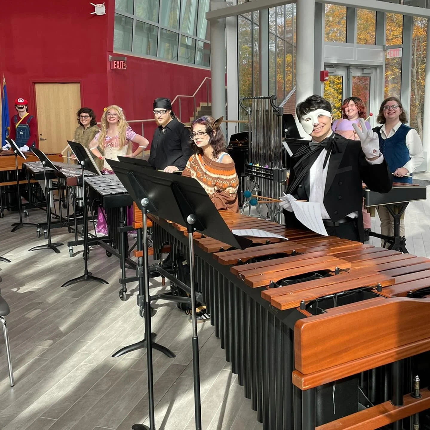 Lots of fun leading off the Music Department &ldquo;Spooktacular&rdquo; concert yesterday 🎃 Swipe to see whose costume enhanced their performance 👻

#musicateastern #musicprofessor #musicteacher #musicmajor #musicstudents #percussionists #marimba #