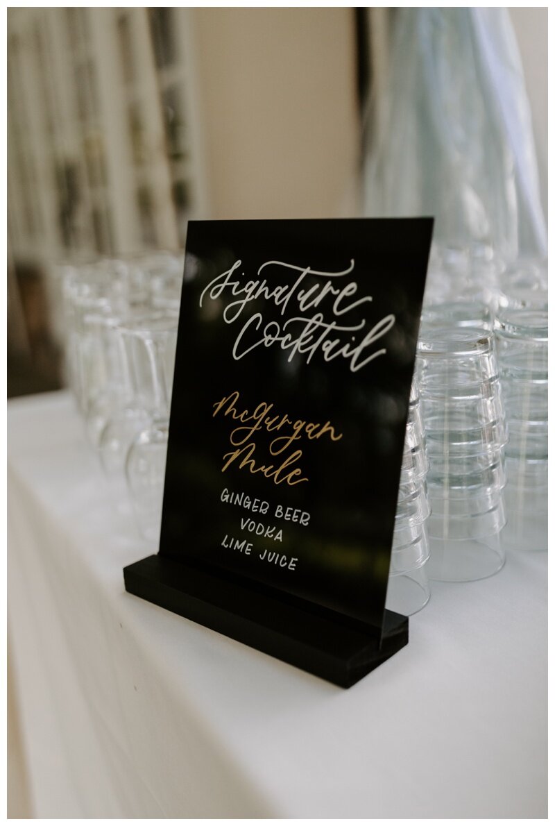 Calligraphy Wedding Cocktail Sign