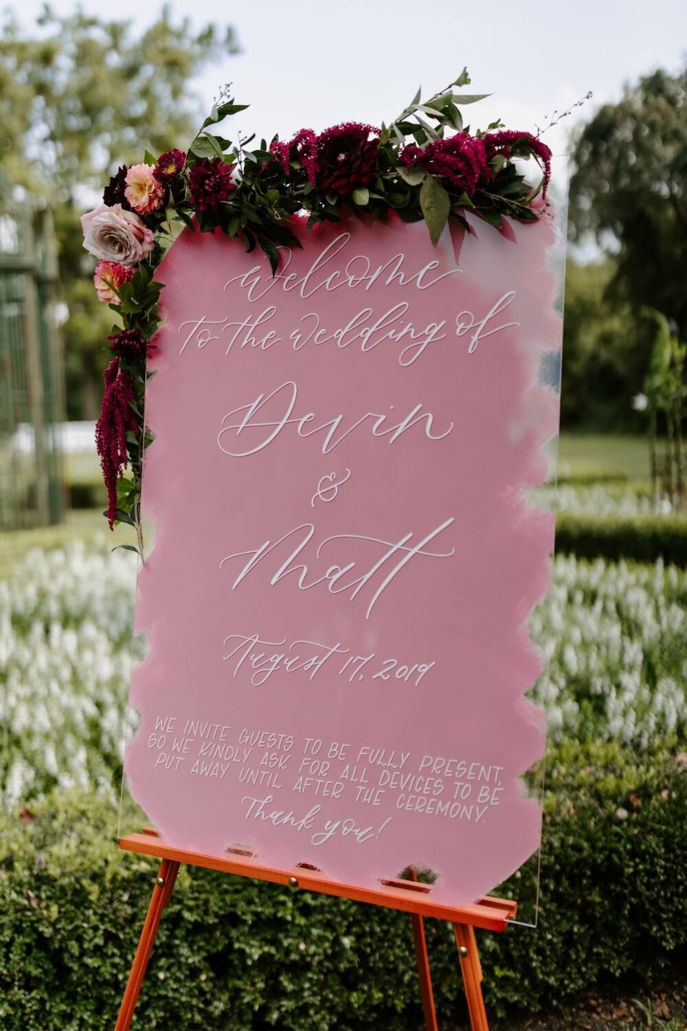 Reception sign Floral Ceremony sign Entrance sign Wedding Welcome Sign 
