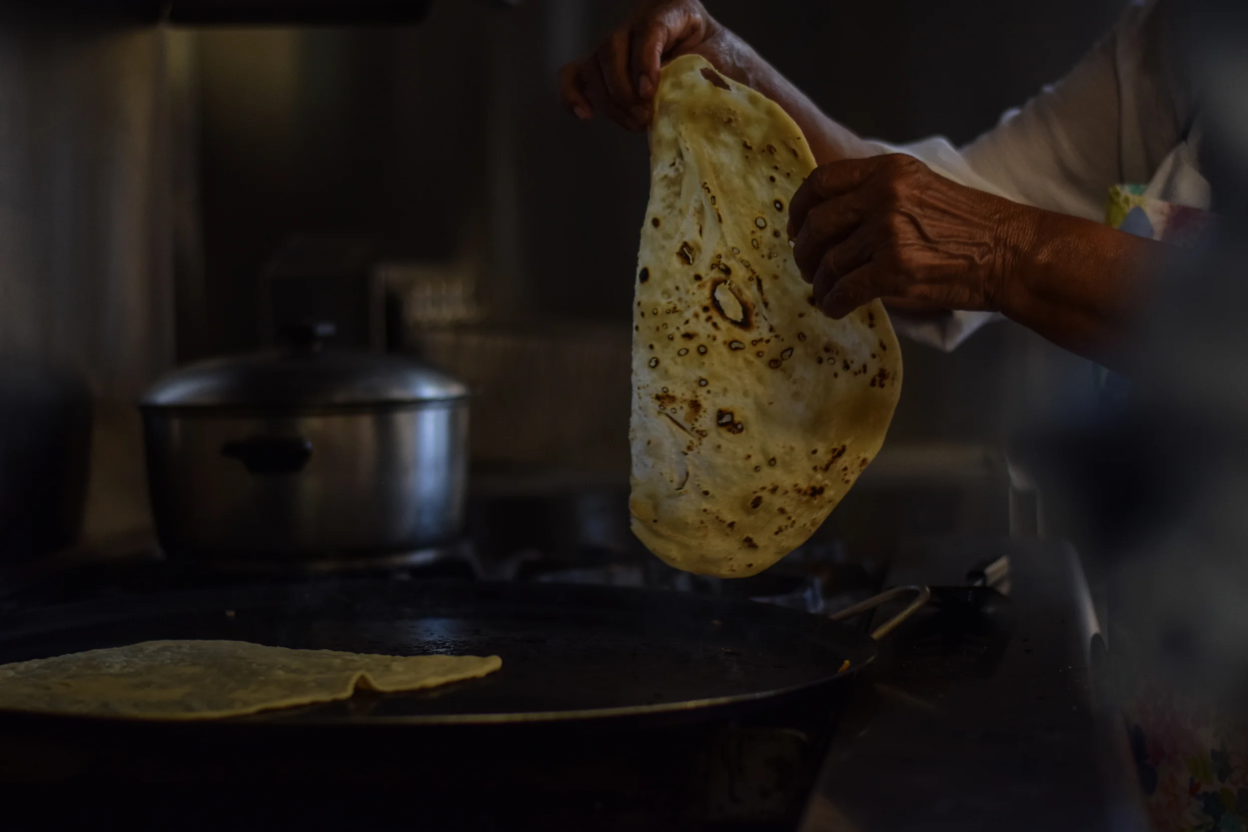 Making homemade tortillas