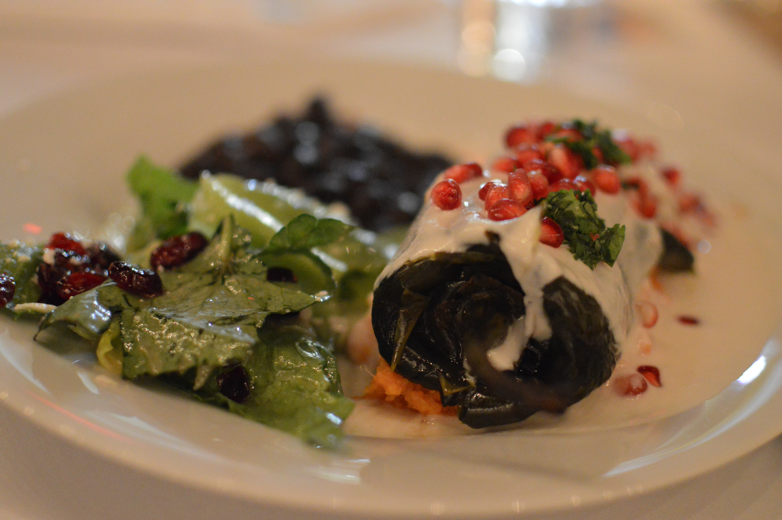 Chile en Nogada, a traditional Mexican dish, served at a wedding