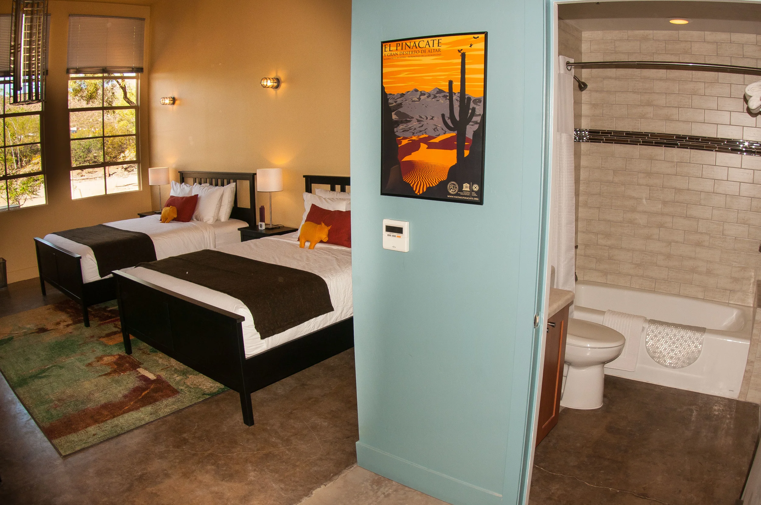Standard Room with Two Queen Beds and view of bathroom