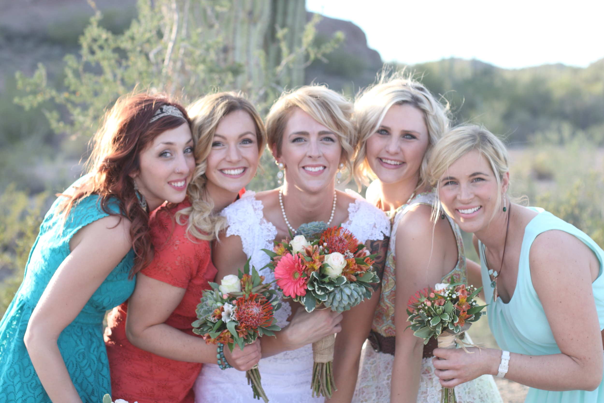 A bride and friends after a wedding ceremony on the Ajo Scenic Loop, ten minutes from the Conference Center