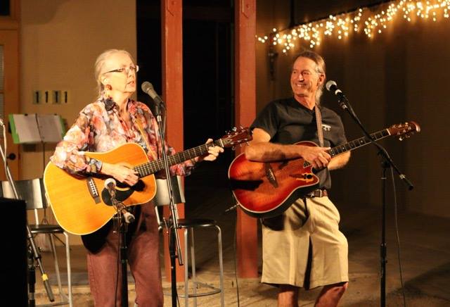 A performance during the Ajo Center for Sustainable Agriculture's "Music in the Garden" fundraiser
