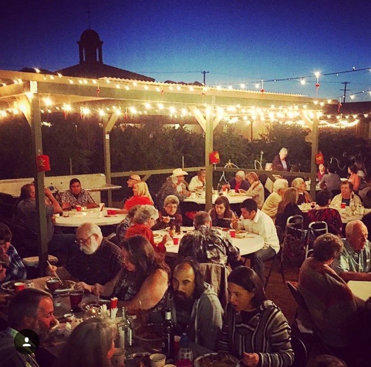 A pop-up restaurant night in our courtyard for guests and community members