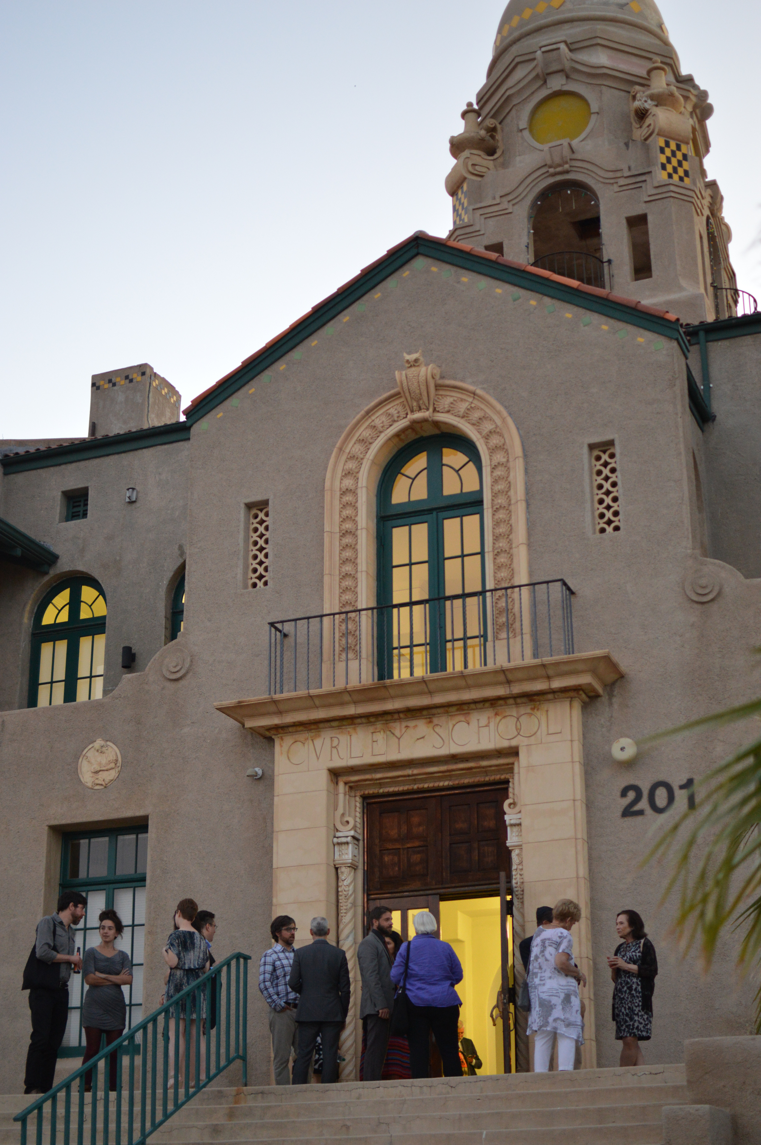 Guests convene for a cocktail party on the Curley School steps, adjacent to the Conference Center