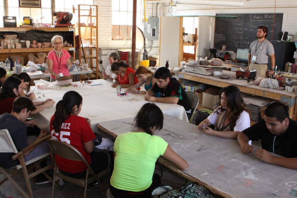 A ceramics class in our on-site clay studio