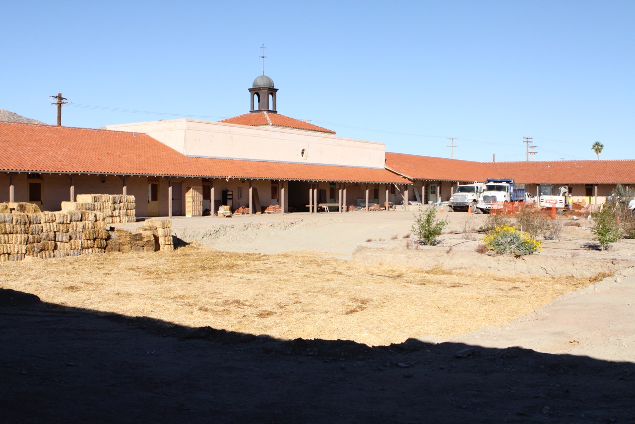 The courtyard gardens went in before the renovations of the building began.