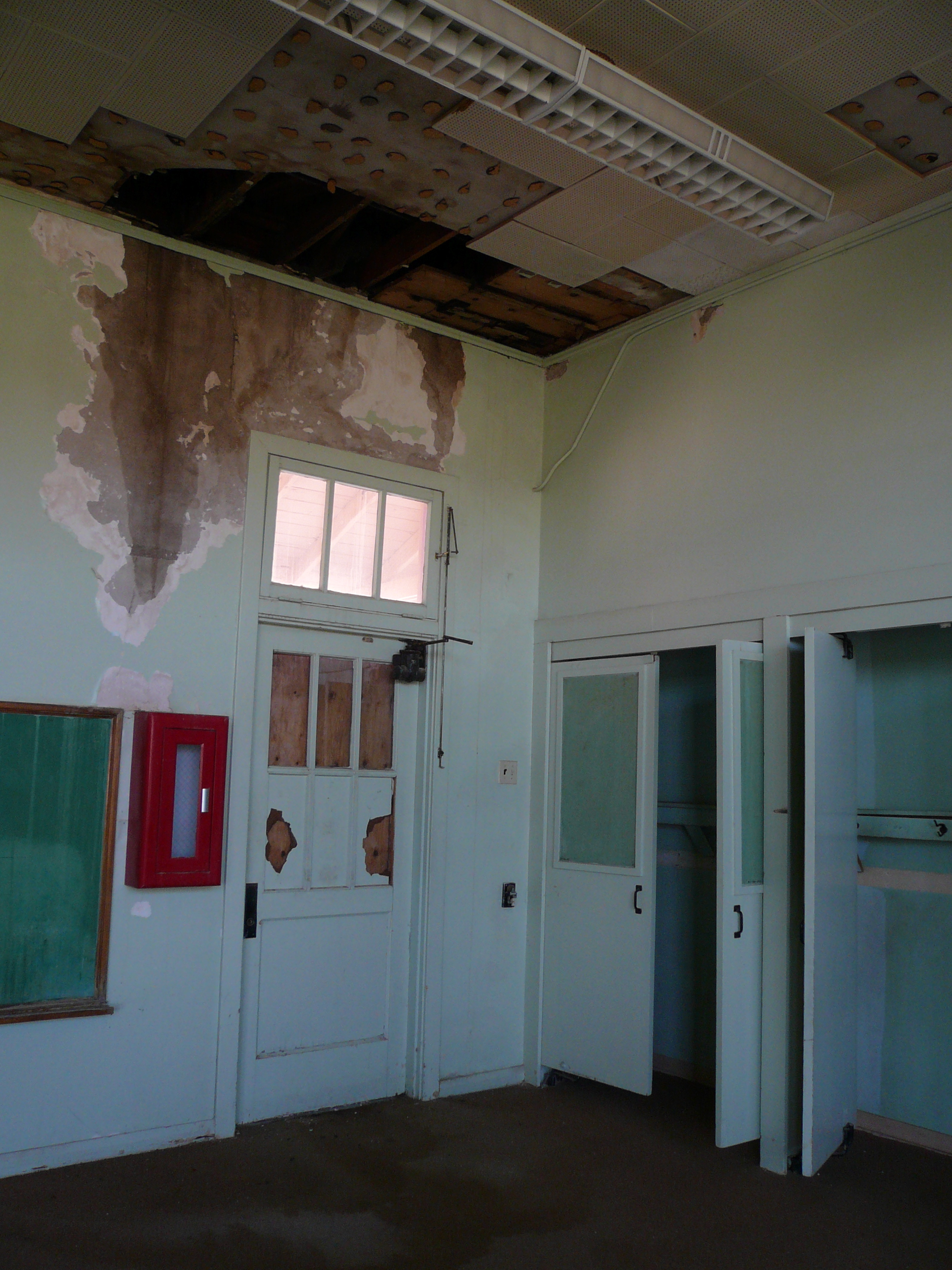 An old classroom, before it became a guest room.