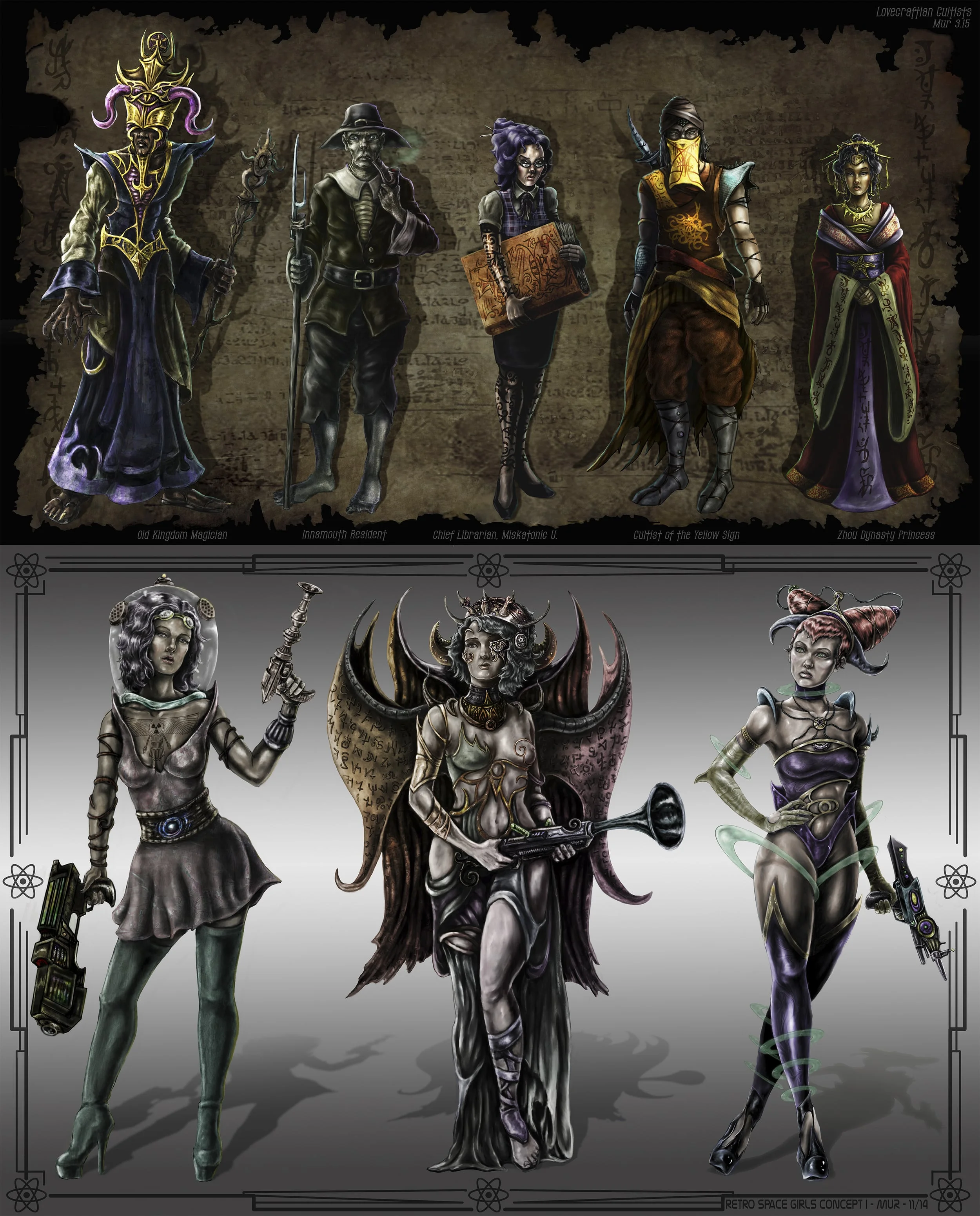 multiple character design - digital media $150 - 200
