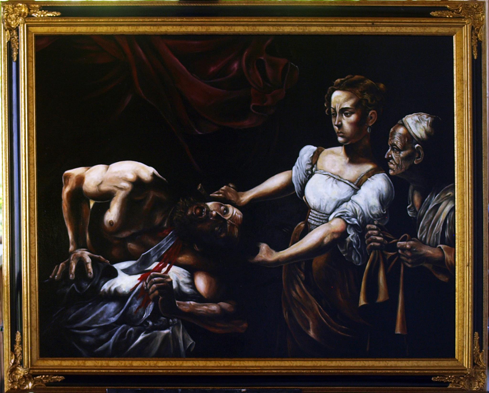 Judith beheading holofernes (Carravaggio replica)