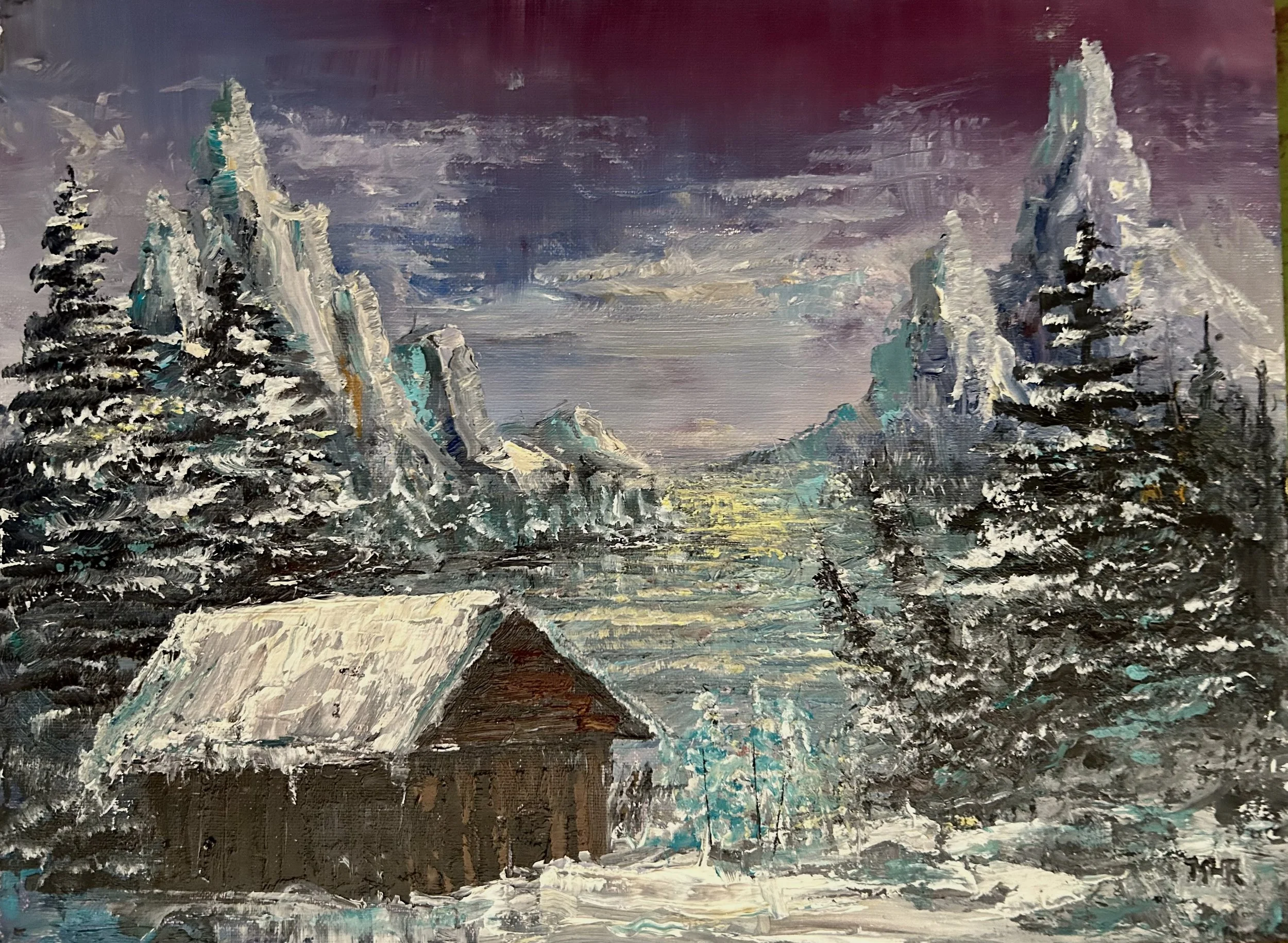 Winter Cabin (paint and sip)