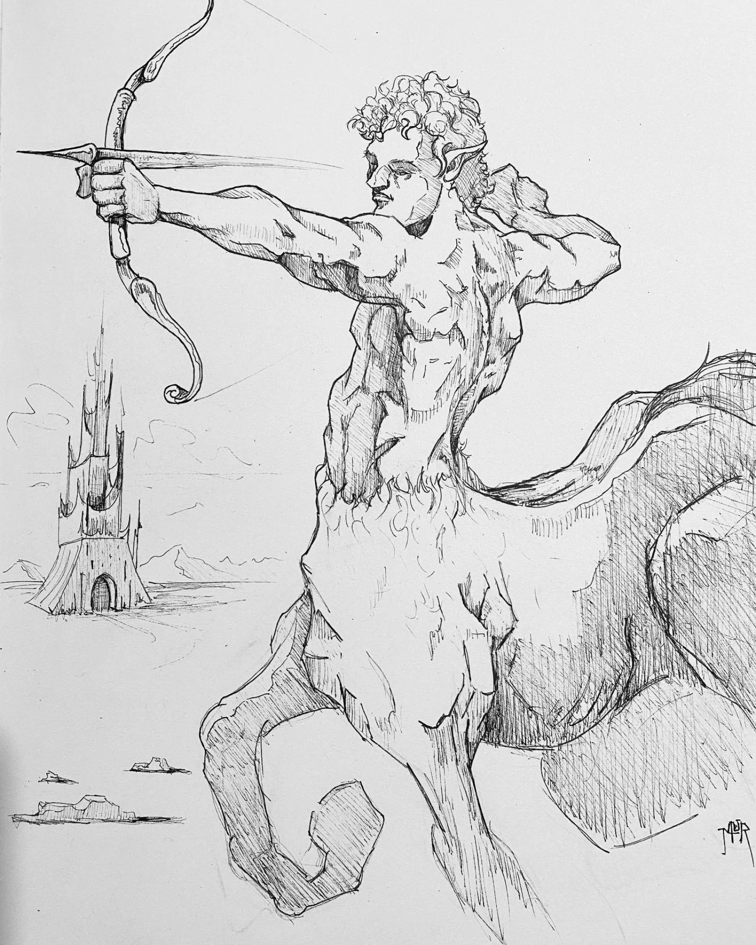 Centaur - Ink Illustration