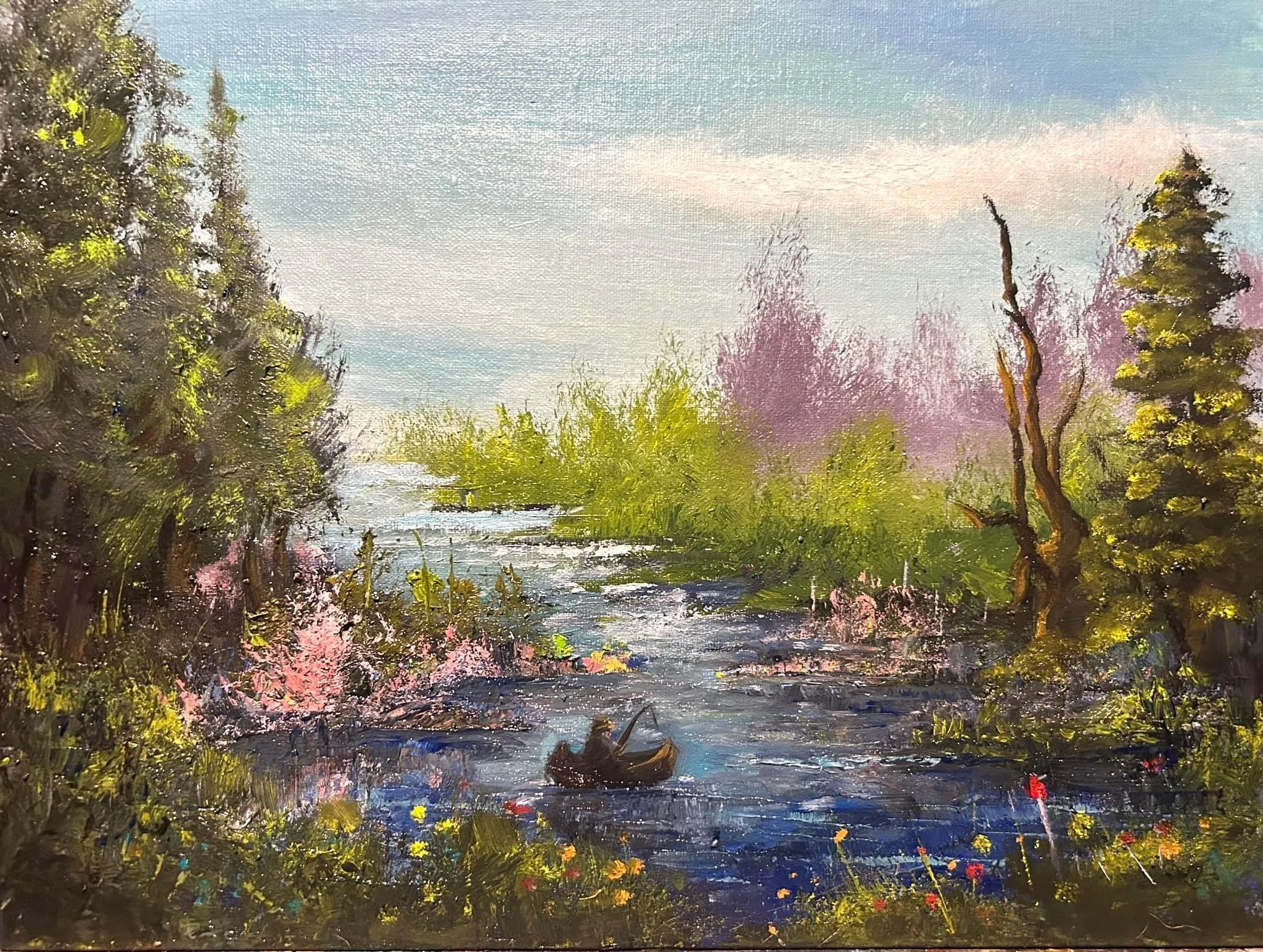 Spring Scene (paint and sip)