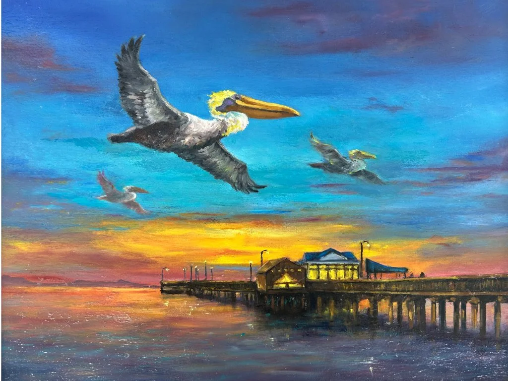 Pelicans at Fairhope Pier