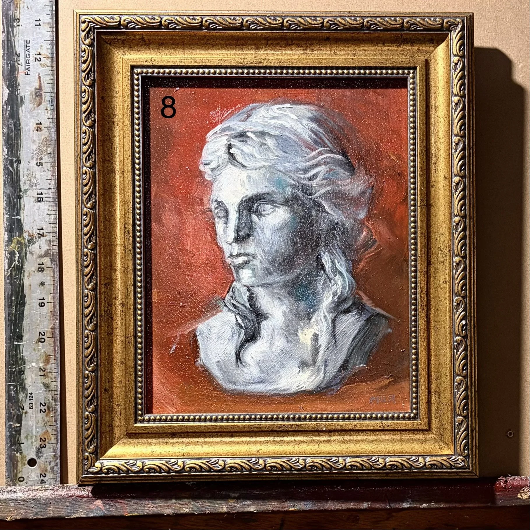 Classical Sculpture Bust Oil Study