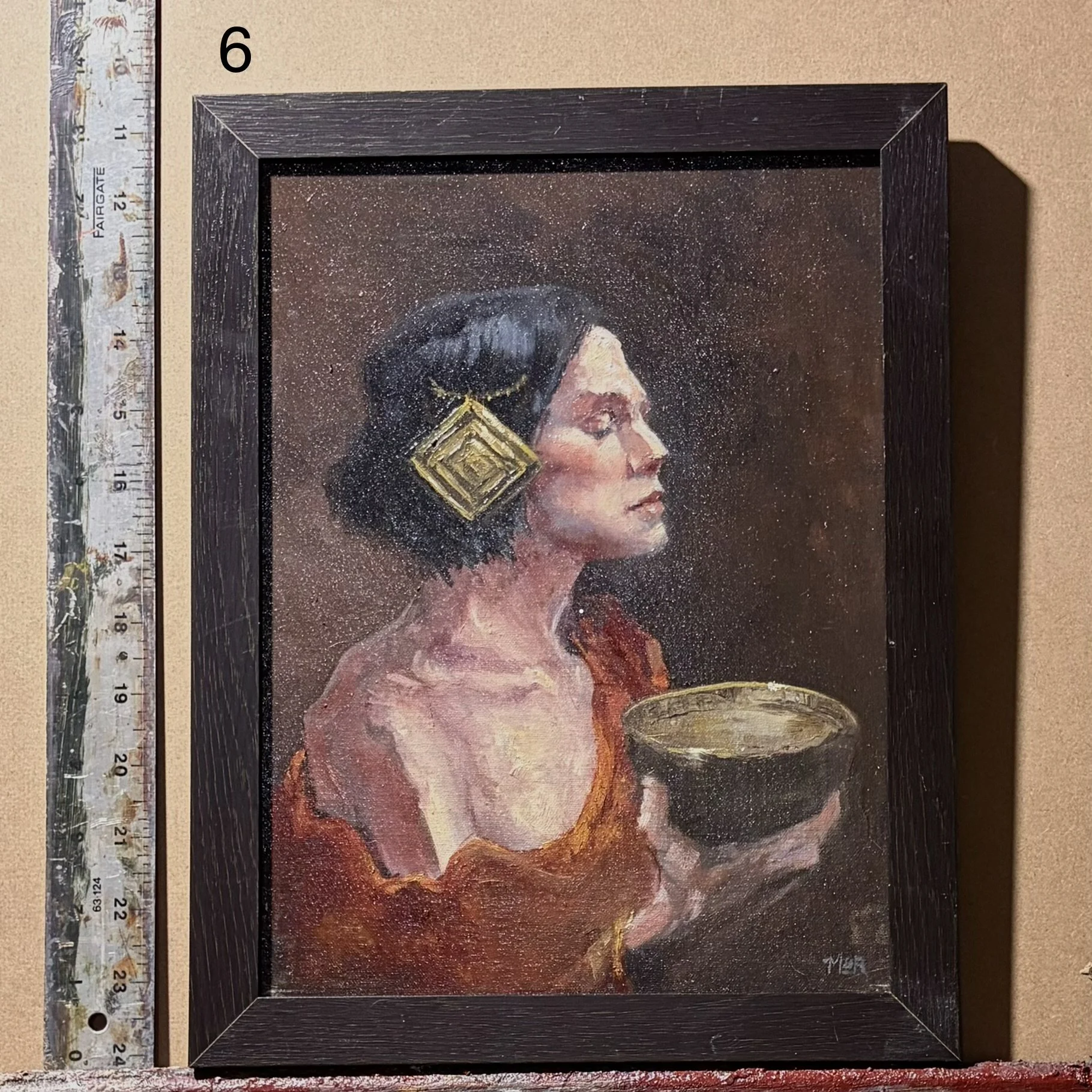 Exquisite Small Oil Painting - Framed Portrait