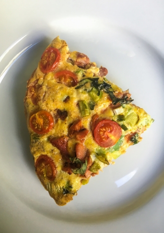 Slice of Hot Wing Chicken Baked Frittata