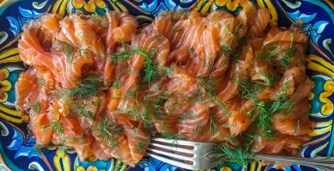 Mom's Gravlax with Honey Mustard & Dill