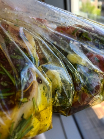 Ribs are bagged and ready for the fridge.