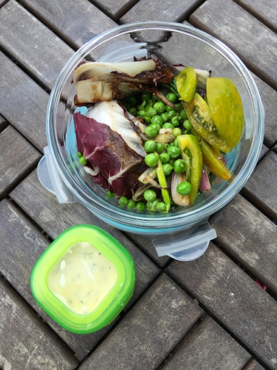 Check out how I packaged this for the week with a side of dressing to pour over when I'm ready to eat.