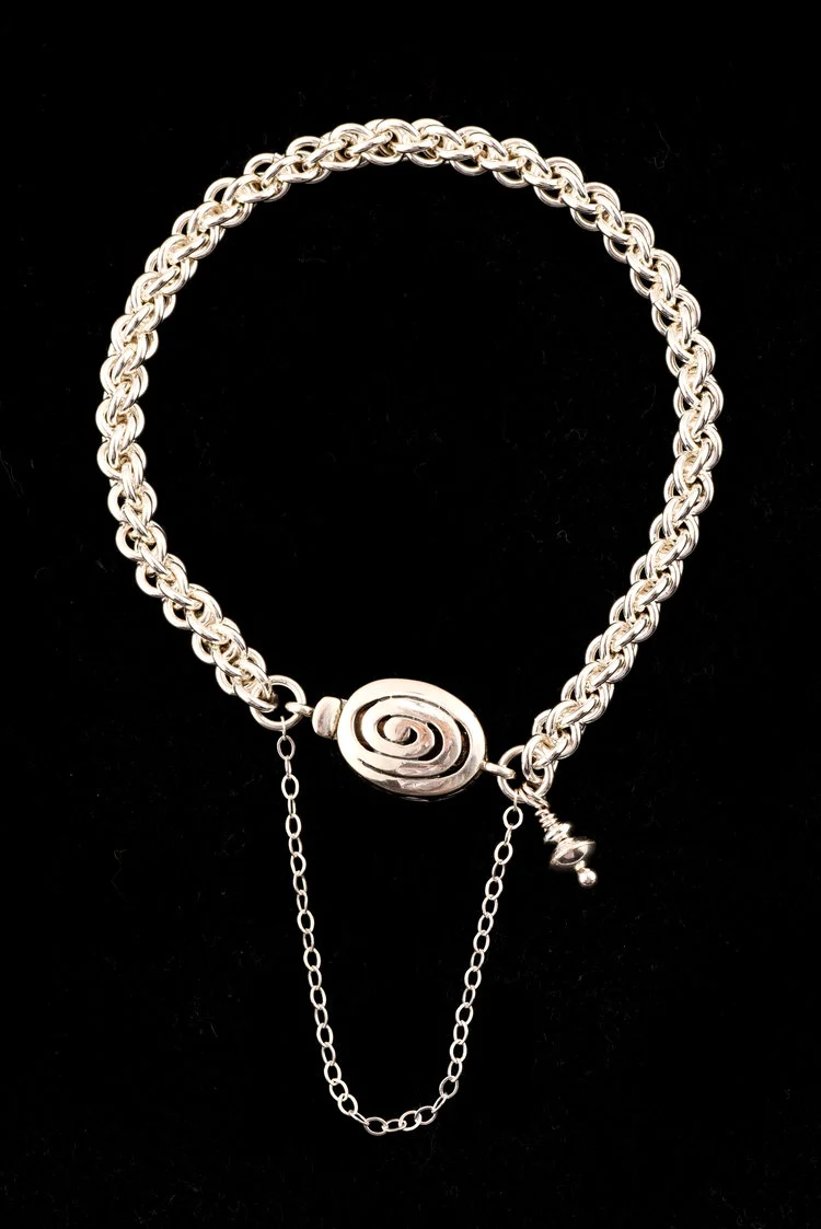 The Vortex, a Chainmaille Sterling Bracelet