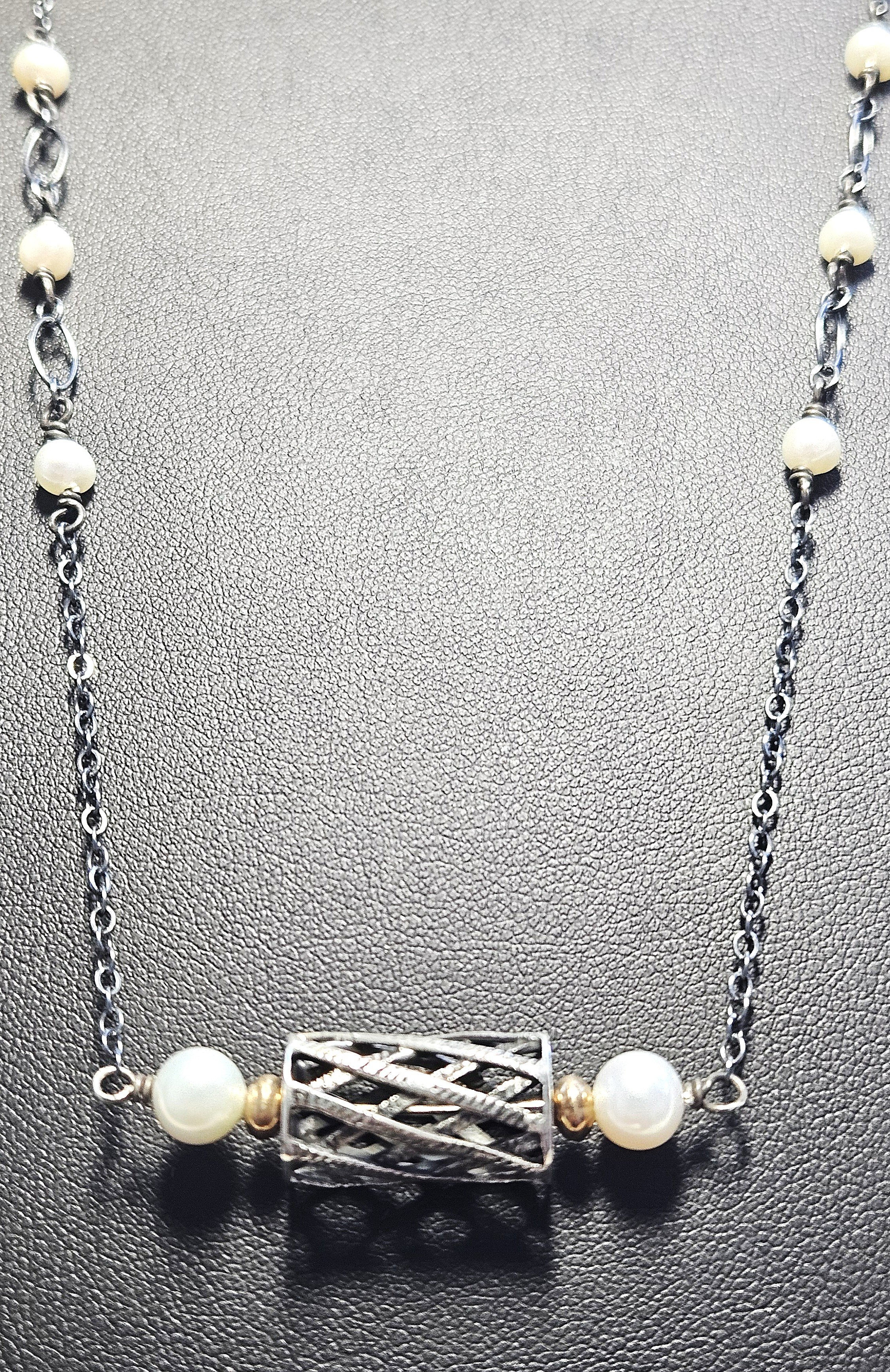 Timeless Elegance Woven Pearl Necklace