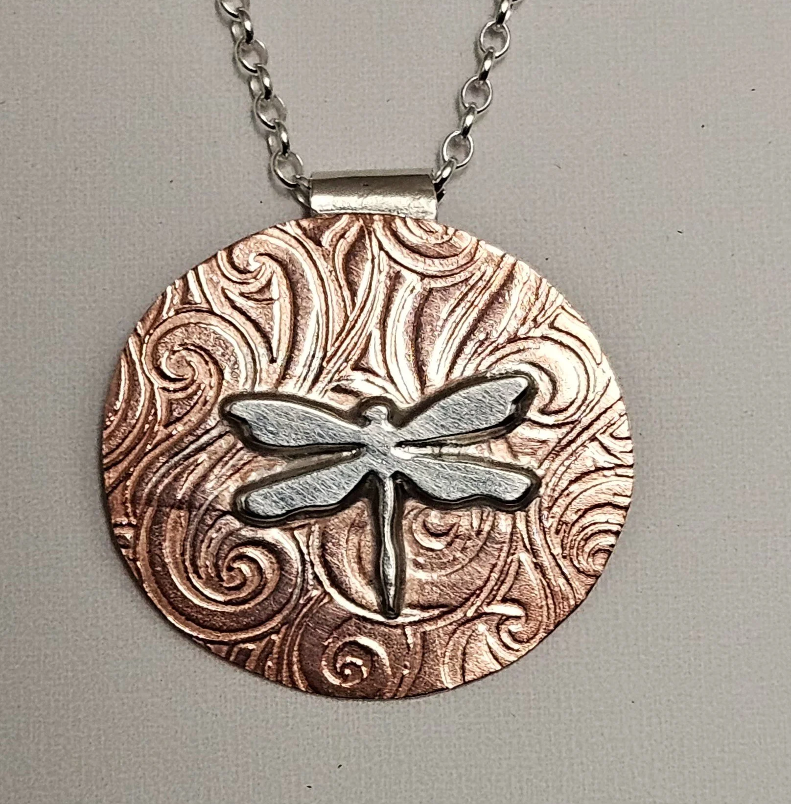 New - Dragonfly Circle Pendant