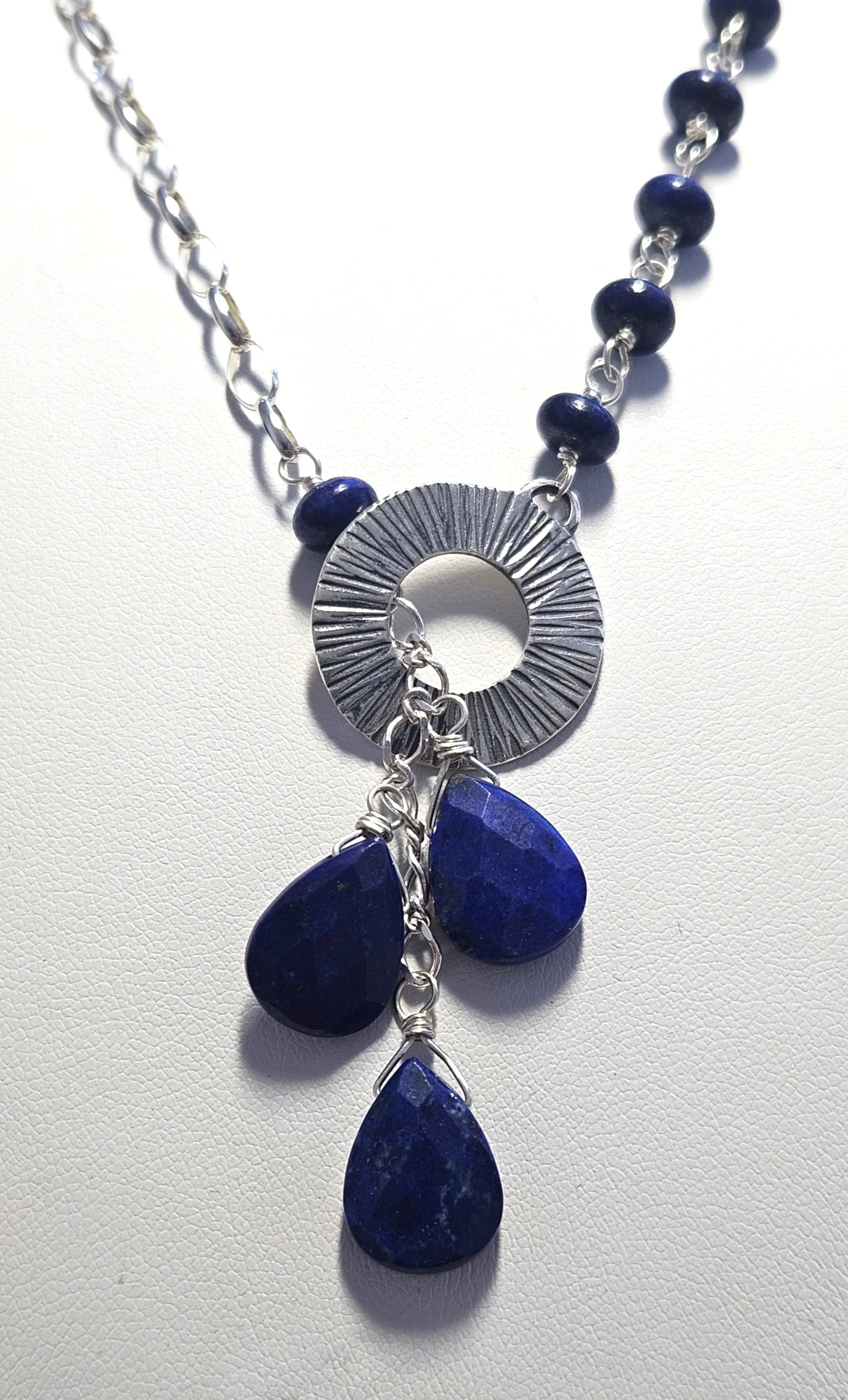 Cascading Lapis Sterling Necklace
