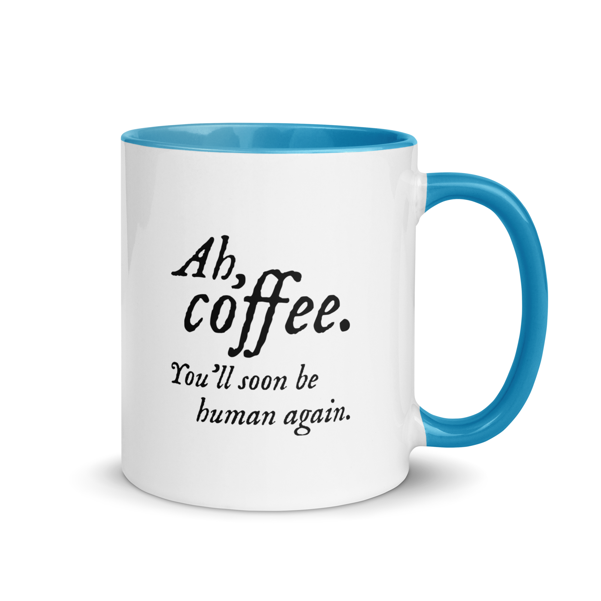 "Ah, coffee" Mug with Color Inside