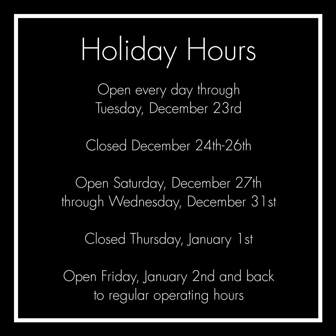 ✨ Holiday Hours ✨
This festive season, we&rsquo;re open for some extra days to help you celebrate the holidays 🥂 We also have a few planned closures so our team can enjoy some well-earned rest and time with family and friends.

All holiday hours and