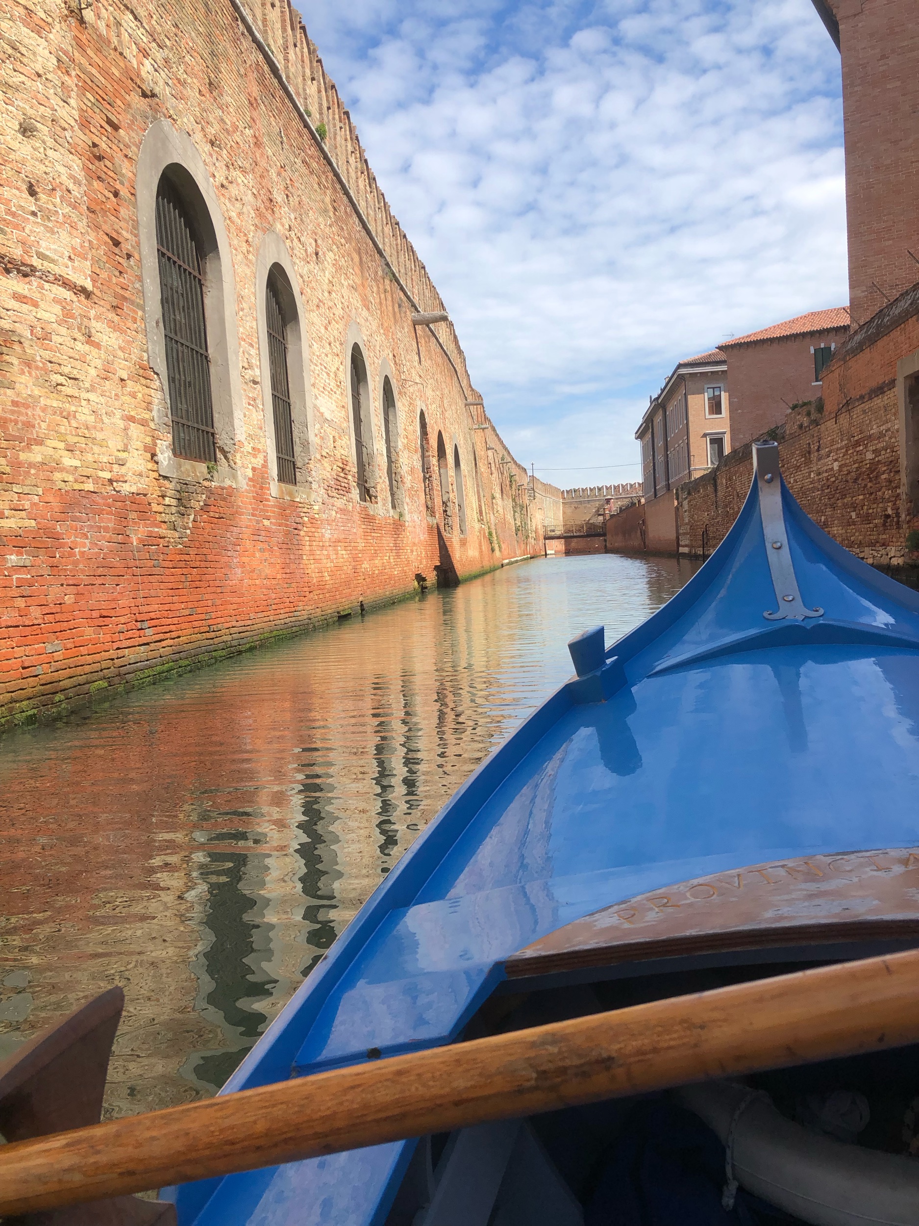Rowing down the canals to the Arsanale.