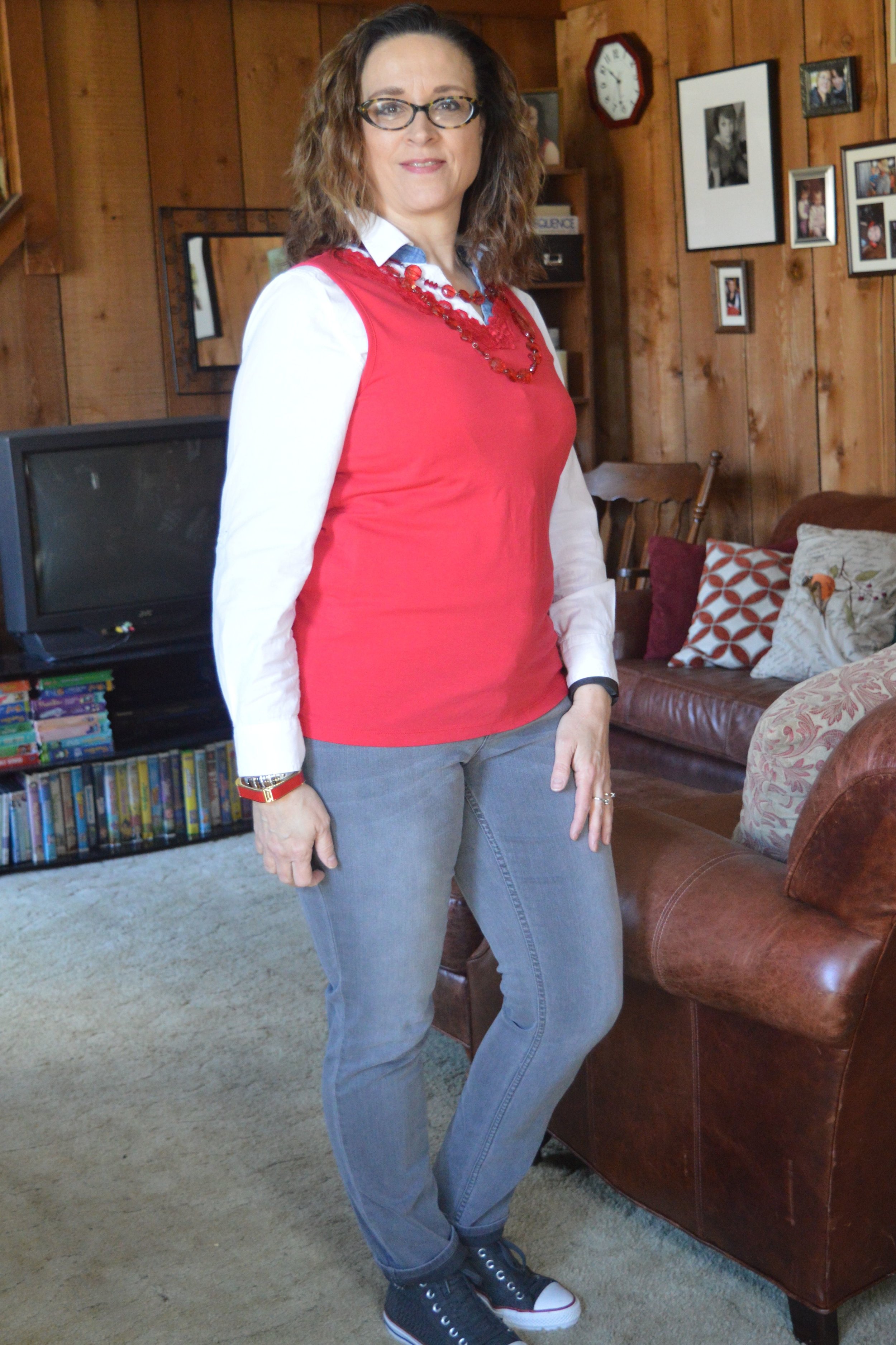 How to Wear a White Blouse - Under a Sleeveless Shirt — Stylin' Granny Mama